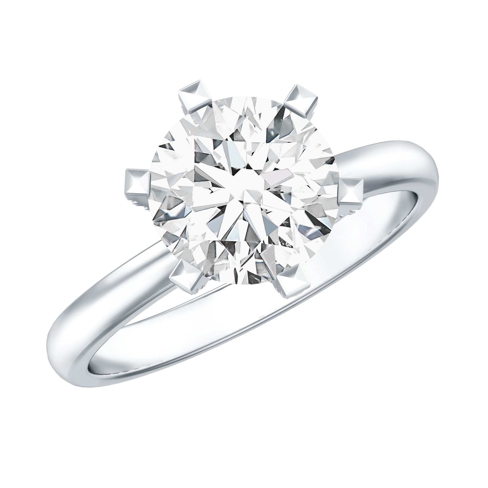 Certified Lab Grown Diamond 2 Carat Engagement Ring, EF-VS Quality - Ready To Gift, 925 Sterling Silver, US 4.00