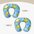 thumbnail image 3 of Travel Pillow Memory Foam, Head Neck Support Airplane Pillow For Traveling, Car, Home, Travel Neck Flight Pillow 12 Inches Cute Sitting Frog, 3 of 8