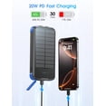 thumbnail image 4 of Power Bank Cargador Solar SOXONO 40000mAh con PD 20W Azul, 4 of 9