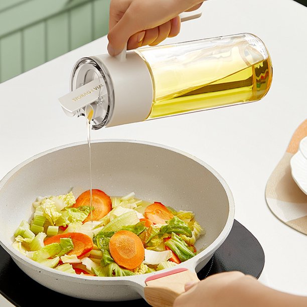 Flacon Distributeur D'Huile D'Olive En Céramique Blanc Avec Bec Anti-Goutte - 700ml - Élégant Et Pratique Pour Cuisine