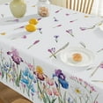 thumbnail image 4 of Spring Summer Tablecloth Rectangle, Wild Flowers Floral tablecloths, Stain Resistant Wrinkle Free Table Covers Table Cover for Party Picnic Dinner Decor, Whiter, 4 of 7
