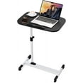 thumbnail image 4 of Adjustable Overbed Table – Mobile Laptop Desk with Wheels, Rolling Portable Workstation for Home, Office & School (Black Frame), 4 of 6