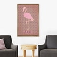 thumbnail image 5 of IDEA4WALL Framed Canvas Print Paris Pink Flamingo Silhouette Pattern Animals Funny Wall Art Preppy Room Decor Bohemian Colorful Minimalism Artwork - Natural 24"x36", 5 of 5