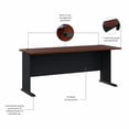 thumbnail image 3 of Bush Series A Collection 72W Desk Hansen Cherry WC94472, 3 of 6