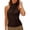 QV80_Brown, variant on Women Backless Halter Tops Cute High Neck Satin Tank Tops Cowl Neck Open Back Going Out Tops Black M