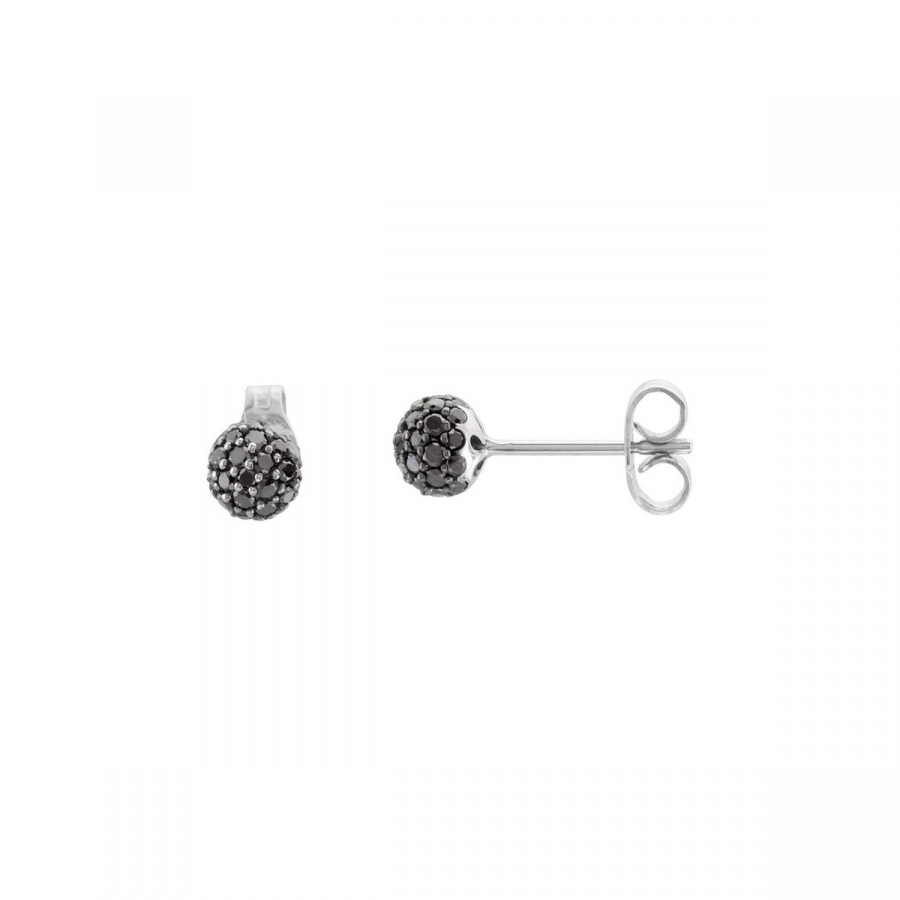 Black Diamond Earrings 68821 / 14Kt White / Pair 1/2 Ct Tw / Polished