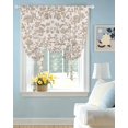 thumbnail image 2 of Farmhouse Khaki Tie Up Curtains for Window, Thermal Insulted Balloon Shade Adjustable Rod Pocket Curtains Valance Panels for Kitchen Bathroom Cafe 52 x 45 Vintage Flower Leaf Botanical Plant, 2 of 6