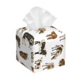 thumbnail image 1 of Fotbe Cow Porta Pañuelos Decorativo de Cuero, Caja Cuadrada Moderna para Pañuelos Faciales, Organizador y Dispensador 5x5x5'', 1 of 7