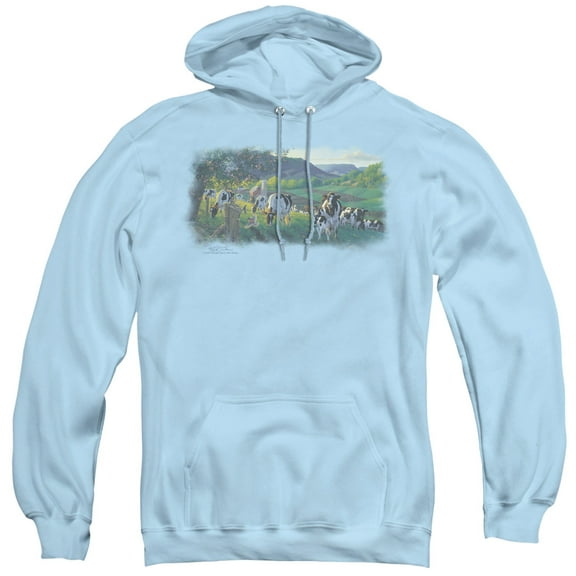 Wildlife Gods Country Adult Pullover Hoodie Sweatshirt Light Blue