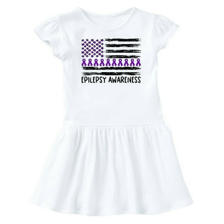 

Inktastic Epilepsy Awareness Purple Ribbons and Flag Gift Baby Girl Dress