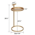 thumbnail image 4 of Abble 14 inch Round Soft Gold Metal Tray Top C Table, 4 of 4
