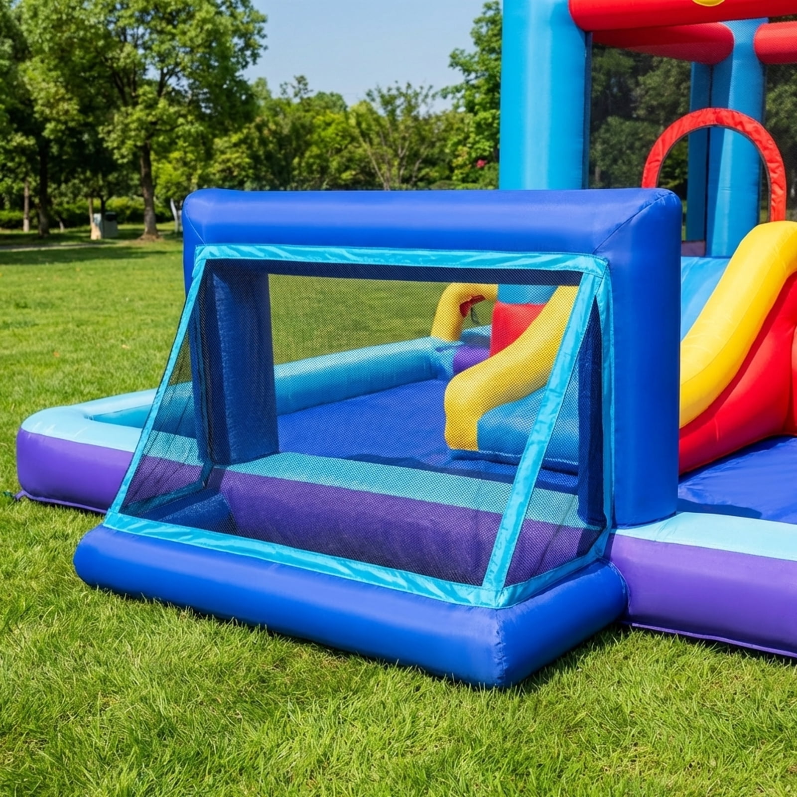 Redsmile Rocket Theme Inflatable Water Slide Park - Multicolor - Kids Birthday Party - Backyard Fun - Summer Play