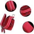 thumbnail image 5 of Women Car Key Fob Holder Rose, Leather Car Key Case Keychain Holder Metal Hook and Keyring Zipper, 2 Sides Pocket, 5 of 7