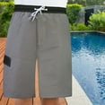 thumbnail image 4 of North 15 Men's Microfiber Swim Trunks with Cargo Pocket-6104-Gr-Blk-Md, 4 of 8