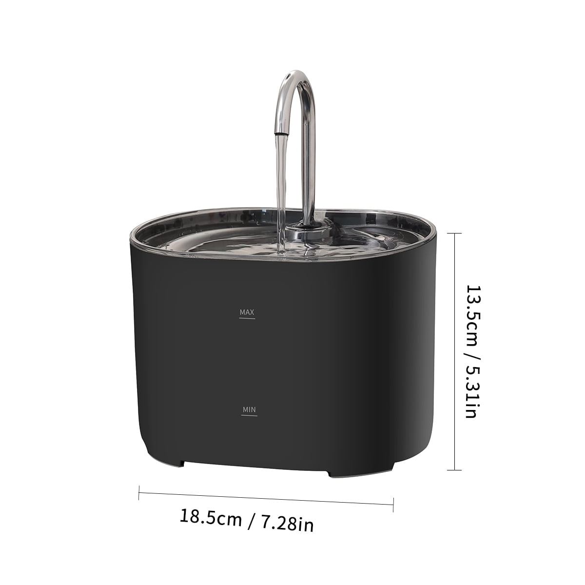 74oz/2.2L Automatic Cat Water Fountain,stainless steel faucet,Ultra-Quiet Pump,Three-Layer Filtration System,Suitable for Cats & Small Dogs Pet Water Dispenser,Black with 4pcs Filters