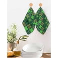 thumbnail image 2 of Saint Patrick's Day Kitchen Dish Towels for Drying Dishes Set of 4, Country Green Plaid Shamrock Clovers Waffle Weave Microfiber Hand Tea Bathroom Towels Quick Dry & Absorbent Towel 12x12, 2 of 7