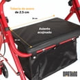 thumbnail image 4 of Andadera Ortopedica 2 En 1 Multifuncional Rojo Marthing Andador y Asiento Con Ruedas y Frenos Andadera Plegable Para Adulto Mayor, Segura Comoda y Practica, Apoyo Silla Ruedas Todo Terreno Rojo, 4 of 10