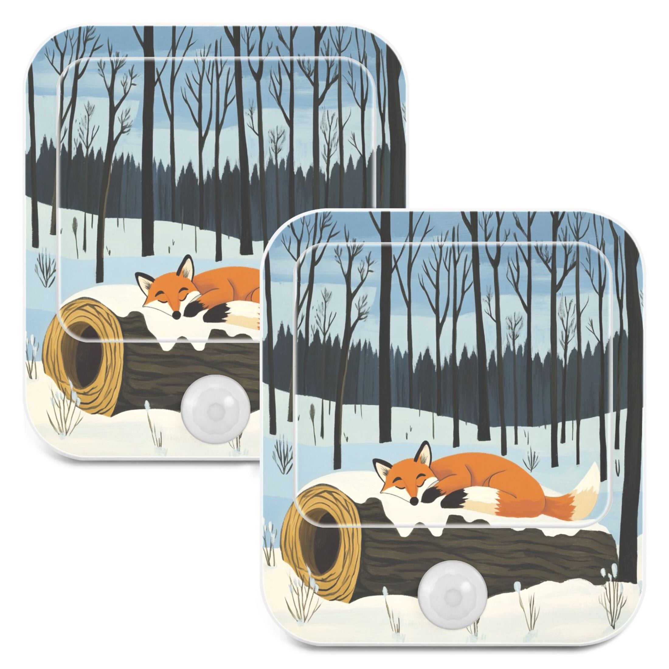 Sleepy Fox 2 Pack Night Light with Motion Sensor, Adjustable Warm LED Light