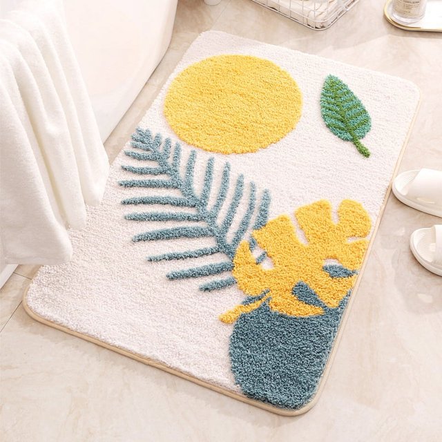 Alfombra de suelo flocado para sala de estar, alfombra para puerta, alfombra antideslizante para baño, alfombra para pies para cocina y baño