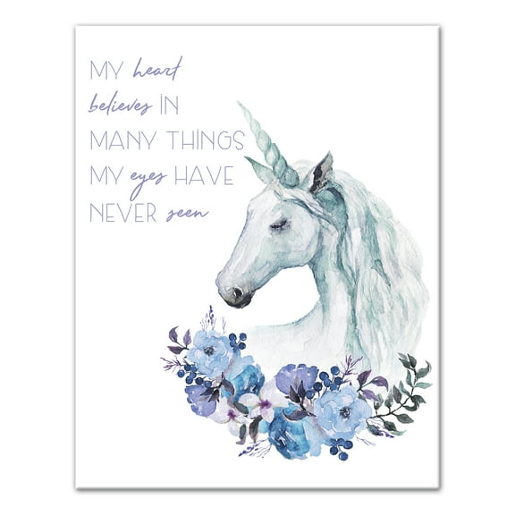 Creative Products My Heart Believes Unicorn 11x14 Canvas Wall Art