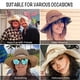 thumbnail image 5 of Sombrero de paja de verano para mujer, con circunferencia de 56-58 cm, para playa, exterior, con lazo, de ala grande, protector solar, 5 of 5