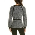 thumbnail image 2 of Donna Karan womens  Ribbed Inset Pullover, XXS, Black, 2 of 3