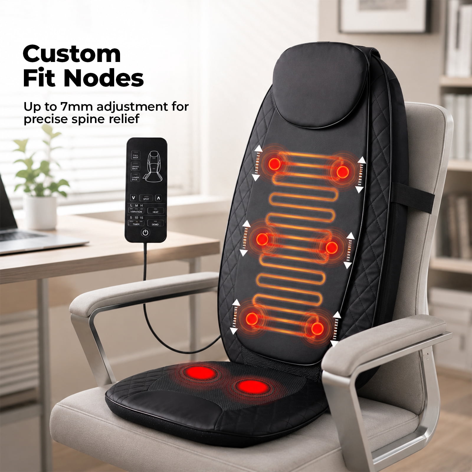 Alvantor Back Massagers with Heat, Gifts for Men, Women, Electric Deep Tissue Kneading Full Body Massage Chair for Back Pain, Home, Office Use