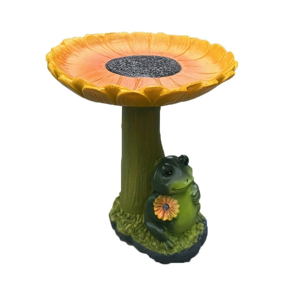 Bird Feeder, Yard Garden Frog Bird Feeder Standing Bird Feeder Sunflower Bird Feeder Ground Bird Feeder Bird for Outside Sunflower Outdoor Decor Small Bird Ornaments Resin Water