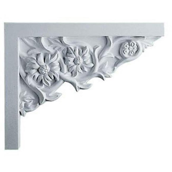 Ekena Millwork SB09X07FL-R 9 In. W X 7.25 In. H X .62 In. P Architectural Floral Small Stair Bracket- Right