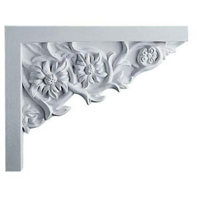 Ekena Millwork SB09X07FL-R 9 In. W X 7.25 In. H X .62 In. P Architectural Floral Small Stair Bracket- Right