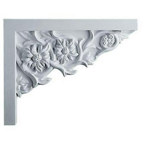Ekena Millwork SB09X07FL-R 9 In. W X 7.25 In. H X .62 In. P Architectural Floral Small Stair Bracket- Right
