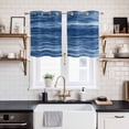thumbnail image 2 of Navy Blue Kitchen Curtains Window Panels, Vintage Modern Abstract Art Ombre Insulated Window Treatment Curtain, Grommet Curtains for Bedroom/Living Room/Bathroom, 2 Piece 27.5"Wx39"L, 2 of 8