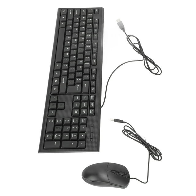 Keyboard and Mouse, Waterproof Black Keyboard and Mouse Combo USB Wired Connection for Office