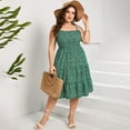 thumbnail image 2 of Plus Size Summer Dresses Women’s Sleeveless Square Neck Smocked Flowy Ruffle A Line Maxi Dress, 2 of 5