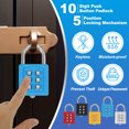 thumbnail image 5 of Uxcell Combination Padlock 6-Digit Push Button Padlock 3-Position Locking Mechanism Security Lock Sky Blue, 5 of 7