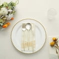thumbnail image 5 of Efavormart 10 Pack | 10" White / Gold Beaded Rim Plastic Dinner Plates, Disposable Round Party Plates, 5 of 11