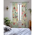 thumbnail image 3 of Sage Green Floral Sheer Curtains 84 Inch Length 2 Panels Set for Living Room/Bedroom, Spring Flowers Leaves Farmhouse Kitchen Curtains Grommet Semi-Sheer Curtains Drapes Window Treatments 42"x84"x2, 3 of 7