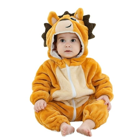 

Esho Baby Girls Boys Winter Warm Flannel Cartoon Animal Snowsuits Toddler Thickened Hooded Jumpsuit Snow Clothes Newborn Infants Fleece Hoodie Romper Bodysuits 0-3T