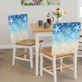 thumbnail image 5 of Marine Life Chair Covers Set of 1 Starfish Coral Shell Gradient Blue Brown Ocean Chair Back Covers Stretch Removable Washable Slipcovers Protector for Dining Room Kitchen Party Decor, 5 of 9