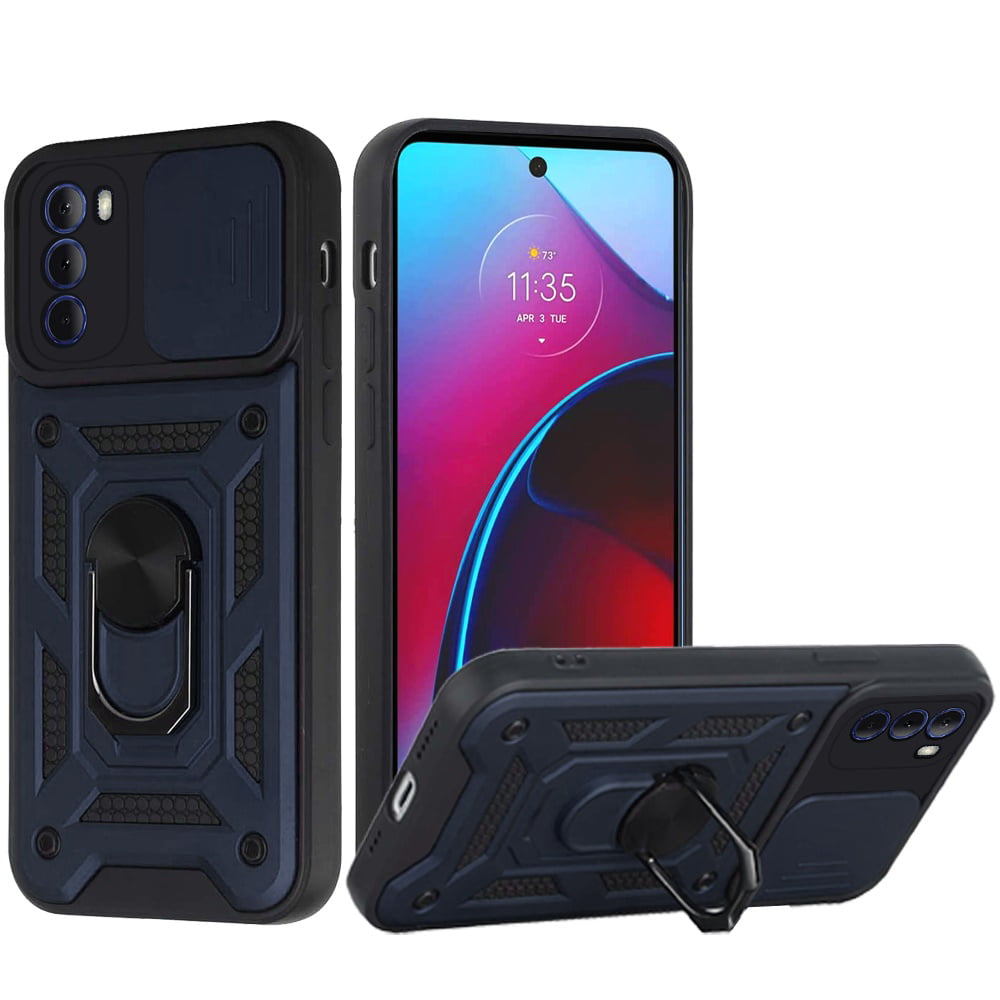 Gezicht omhoog idioom provincie For Motorola Moto G Stylus 2022 4G Hybrid Cases with Slide Camera Lens  Cover, Ring Holder Kickstand Rugged Dual Layer Cover ,Xpm Phone Case [ Blue  ] - Walmart.com