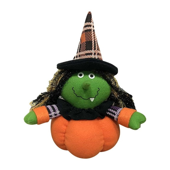 Halloween Plush Toys, Black Cat Witch Stuffed Plush Pillow with Hat, Halloween Pumpkin Plushies Toys for Adults and Kids, Birthday Party Favor Home Decor