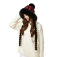 thumbnail image 7 of Honmine Women Winter Sherpa Beanie Hats, Knit Ear Flap Fleece Lined Peruvian Ski Snow Cap Warm Covering Ears Ponytail Hat, 7 of 7