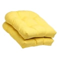 thumbnail image 1 of Baohd 2x Solid Color Tufted Pad Wicker Seat Cushions Round Back 48cm Yellow, 1 of 9