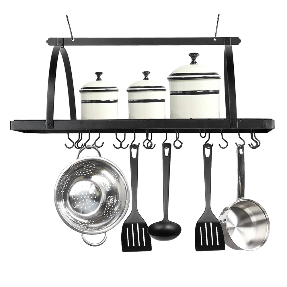 Zerone Lid-holder Kitchen Rack for pots and pans Space saving with wall mounting/Lid holder Steel for pots and pans Practical accessories Kitchen Silver 