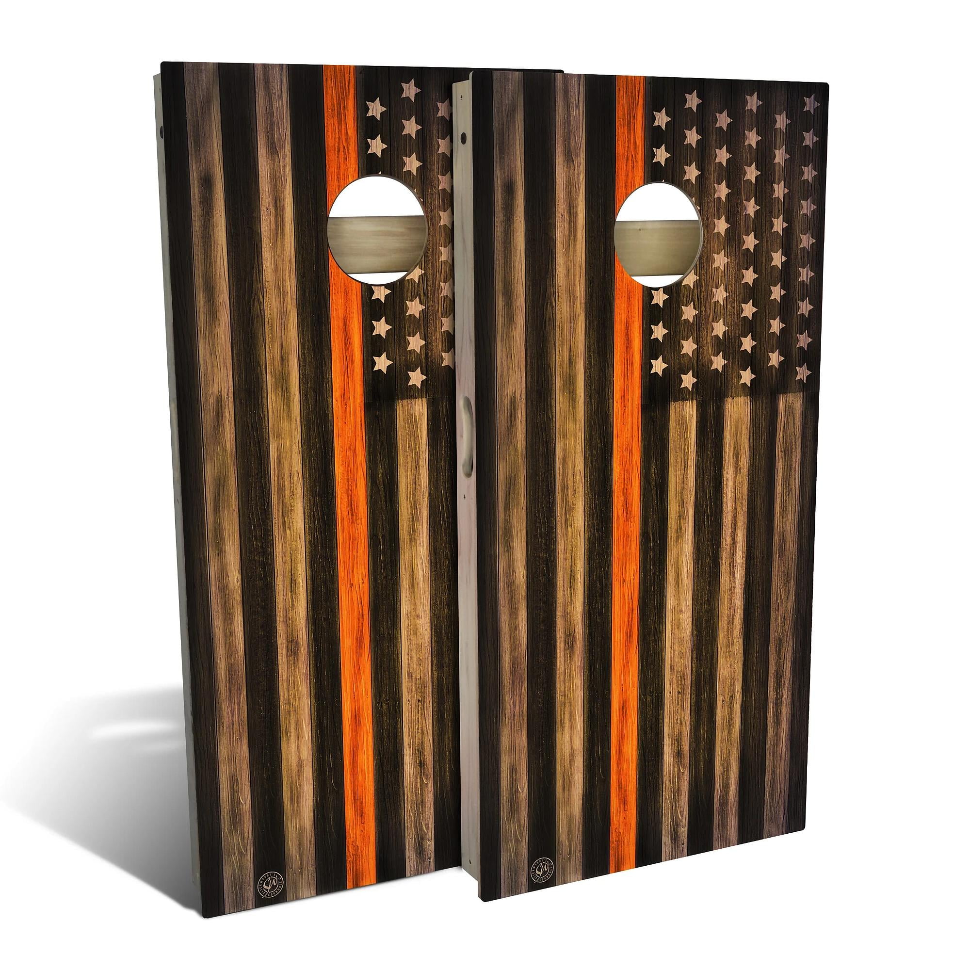 Country Rustic American Flag Cornhole Board Set Choose Your Accessories 