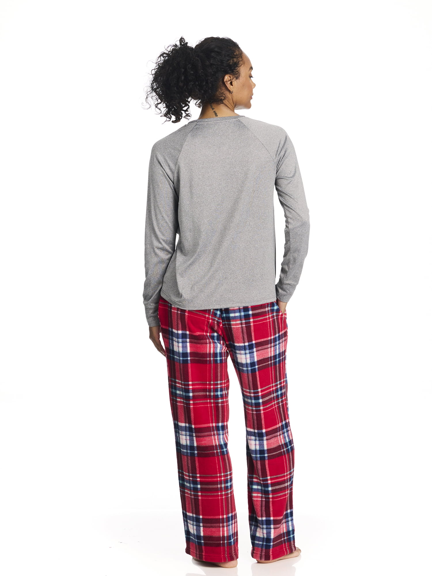 U.S. Polo Assn. Women's Holiday Giftable Long Sleeve Top and Plush Pant Pajama Sleep Set, 2-Piece, Sizes S-3X