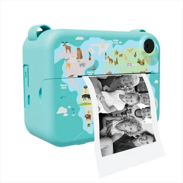 Cámara Instantánea Digital con Papel de Impresión Niños Selfie Video Cámara Videocámara Cámara Juguete Regalo para Niños,Azul