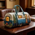 thumbnail image 5 of Quilted Duffel Bags for Traveling, Weekend Travel Tote Floral Embroidered Overnight Bag Weekender Carry On Barrel Bag for Women Girls, 16 Inch (G), 5 of 8