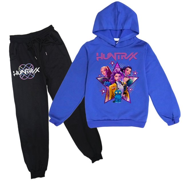 Pop Hooded Sweatshirt Set| Demo-n Hunters Team Cute Cartoon Design|HUNTR/X Rumi,Mire Zoeyy Kids Long Sleeve Hooded Sweatshirt,Comfortable Relaxed Fit Tee for Women, Girls, Daily Lounge Wear