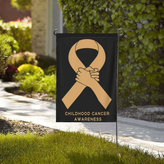 Childhood Cancer Awareness Funny Garden Flag,Vertical Double Sized Personalized Flag Outside Decoration Yard Flag 28"X40"